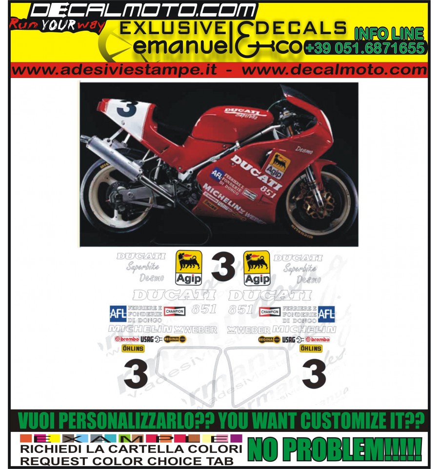 2 Adesivi AGIP small Style Sponsor Tecnici auto moto Ducati 851 916 panigale