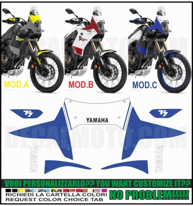Kit strisce adesive per cerchi moto compatibili con Yamaha Tenere 700 Travel Edition 