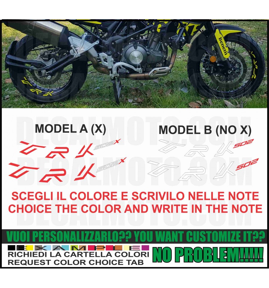 074 GRIGIO MEDIO stickers moto decal scegli colore cod.1414 Kit Adesivi compatibile BENELLI TRK 502-12 pezzi