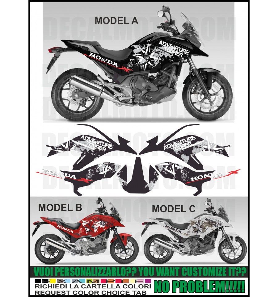2x ADESIVI Argento Bianco compatibile con Honda NC 700 X 2011 2015 NC700 moto