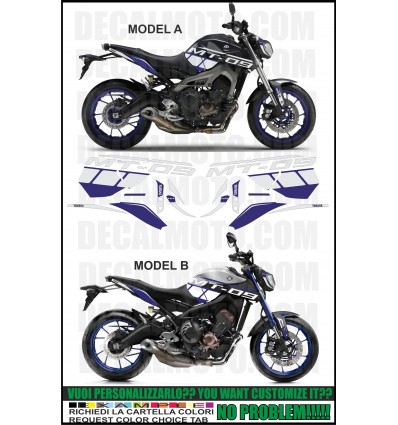 MT 09 / Fz 09 2013 - 2016 sign blu race