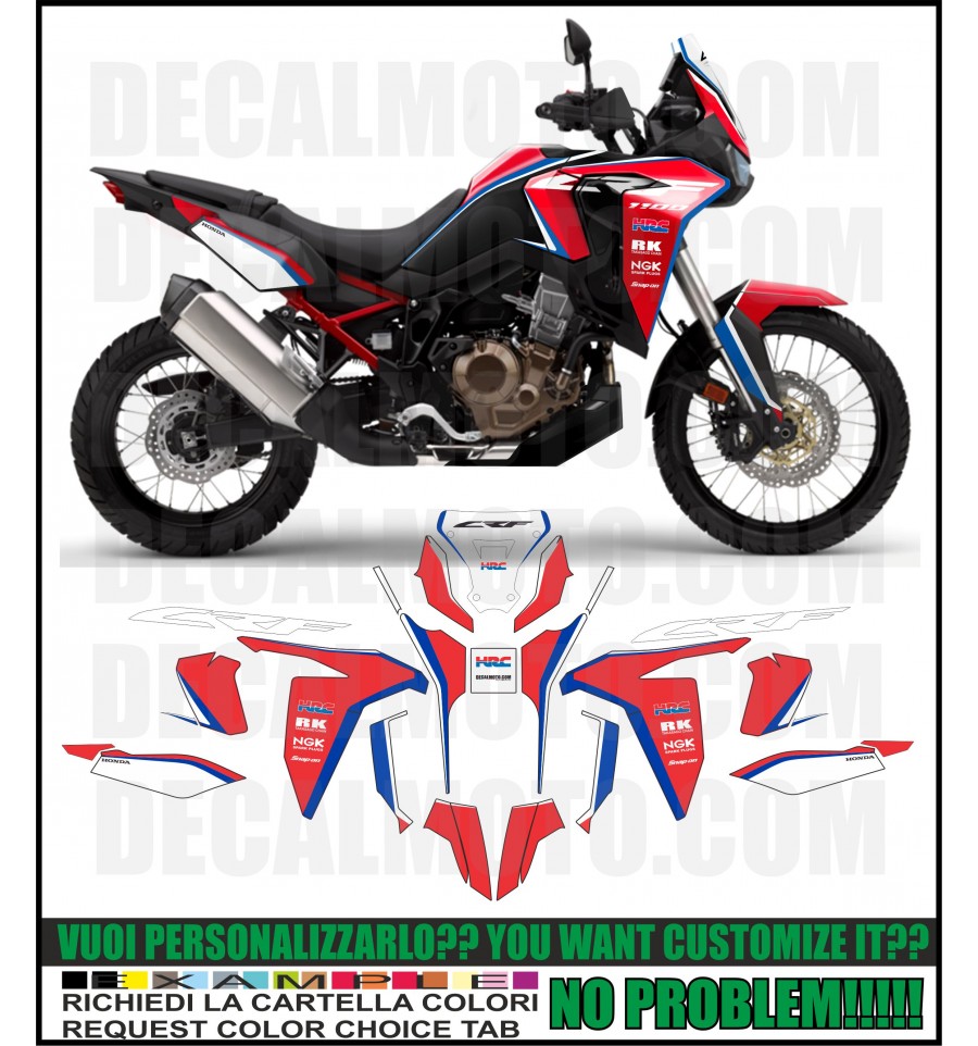 CRF 1100 Calligraphy Vinyl Sticker Decal – 13x10cm, Gloss White, For Motorcycle Tank & Body