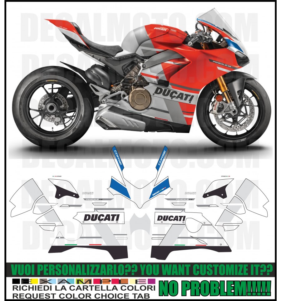 Kit adesivi per moto base bianca - Ducati Panigale 899/1199