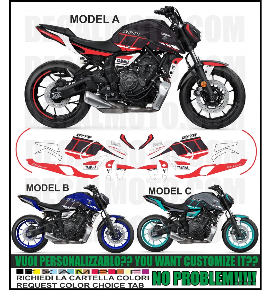 Adesivi per cerchioni Yamaha MT-07 Riot - Design premium