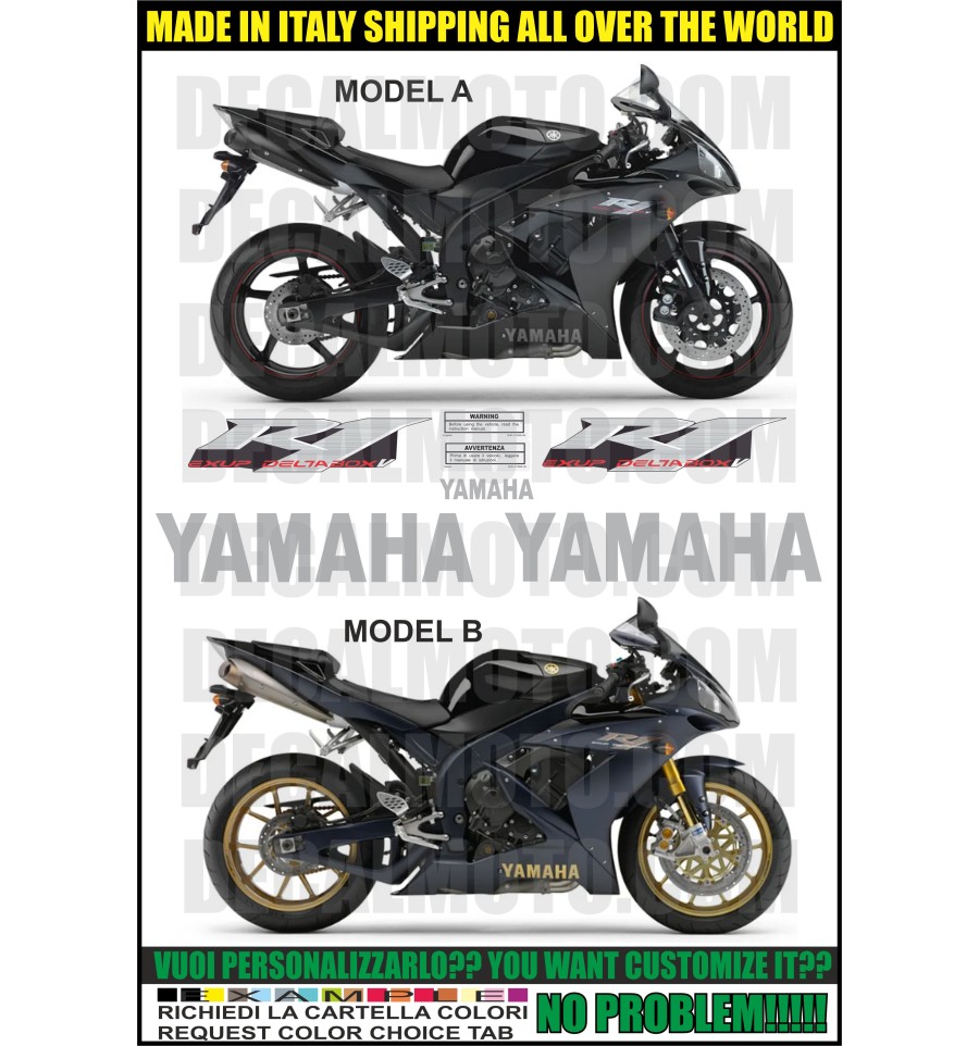 KIT STICKERS YZF R1 2004 2006 BLACK