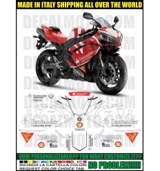 KIT STICKERS YZF R1 2008 10 TH ANNIVERSARY SANTANDER HAGA