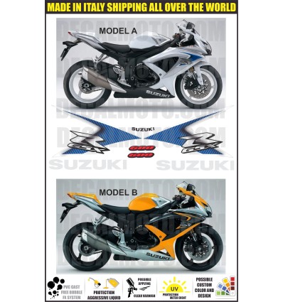 KIT STICKERS GSXR 600 2008 K8 WHITE ORANGE