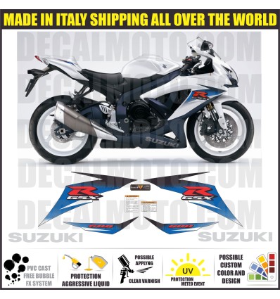KIT STICKERS GSXR 600 2010 K10 WHITE