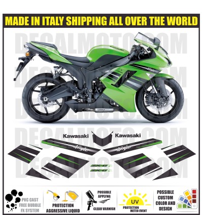 KIT STICKERS ZX-6R NINJA 2008 GREEN