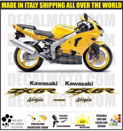 KIT STICKERS ZX6R 2002 NINJA YELLOW